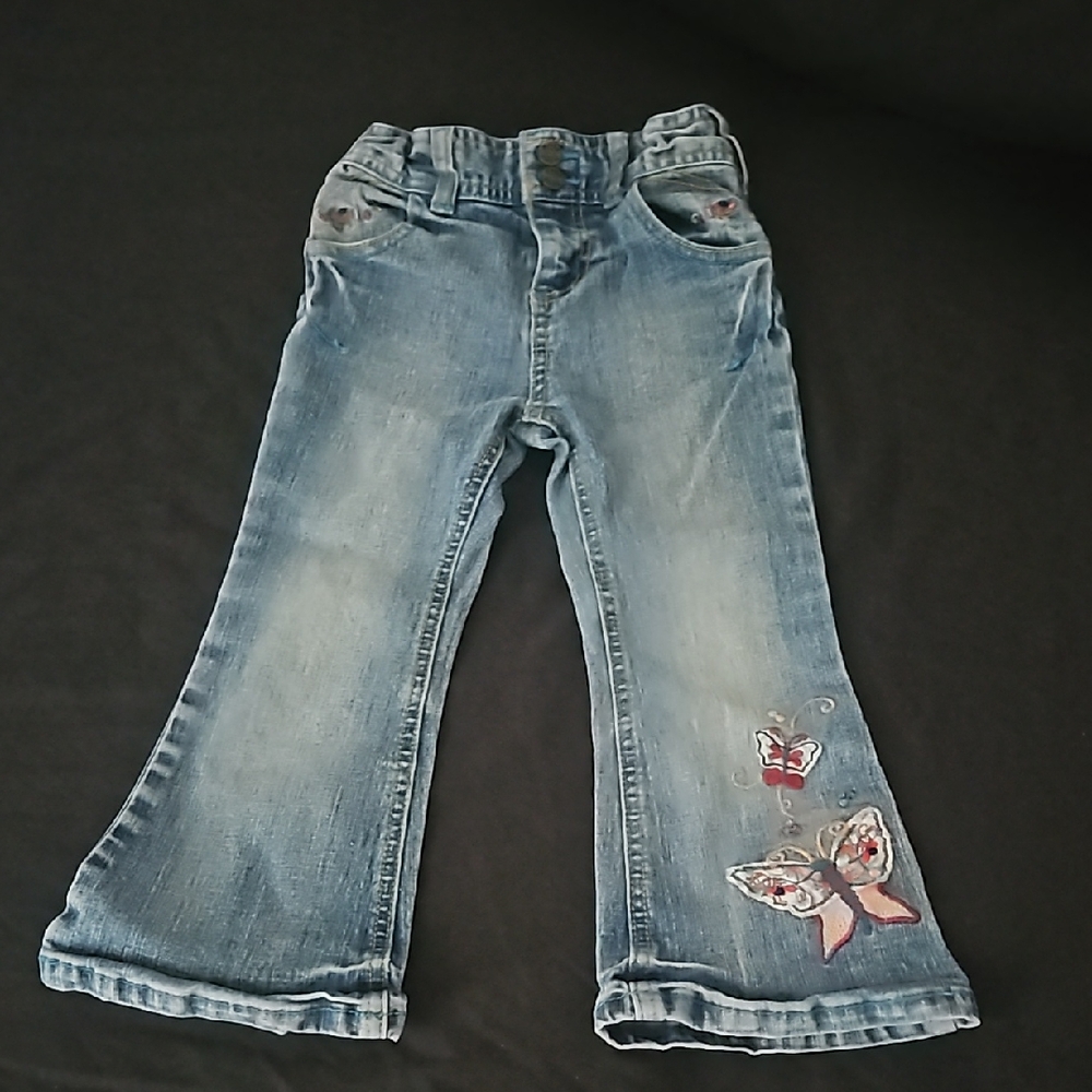Butterfly Embroidered Kids Jeans